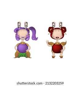 Funny  Alien cartoon characters standing, best for mascot or logo of extraterrestrial themes
