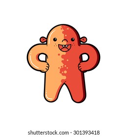 Funny alien character. Type of alien. Vector cartoon funny monster character isolated. Funny cartoon and vector character. Vector extraterrestrials image