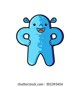 Funny alien character. Type of alien. Vector cartoon funny monster character isolated. Funny cartoon and vector character. Vector extraterrestrials image