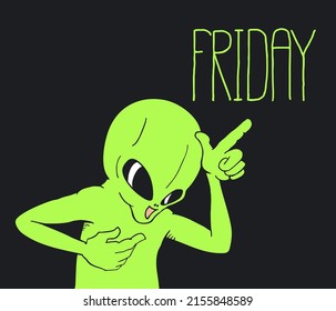 Dato extraño baile extraterrestre y dibujo del mensaje del viernes