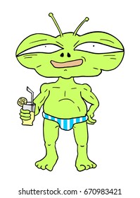 funny alien draw