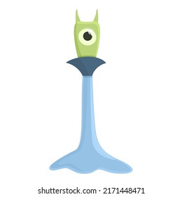 Funny alien icon cartoon vector. Ufo monster. Spaceship game