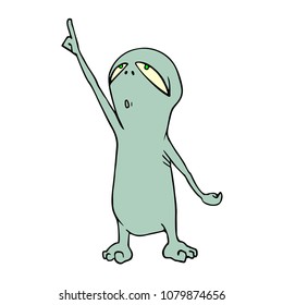funny alien illustration