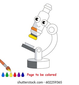 Funny Alive Microscope, the coloring book to educate preschool kids with easy gaming level, the kid educational game to color the colorless half by sample.