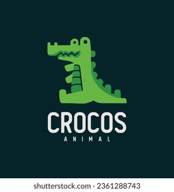 Funny alligator isolated element for kids design with cute crocodile