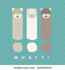 Funny Alpaca With Exclamation Mark.