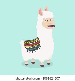 funny alpaca  fluffy  vector