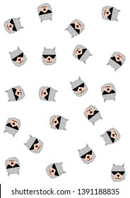 funny alpaca head seamless pattern