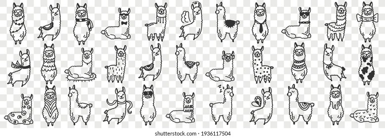 Funny Alpacas Animal Doodset