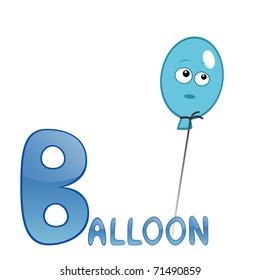 Funny alphabet for children. Balloon - letter B.