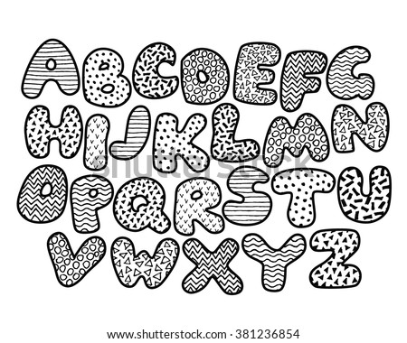 funny alphabet coloring page stock vector royalty free