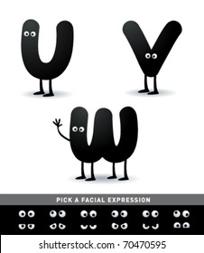 Funny alphabet. Easy to edit. Make your own funny word.