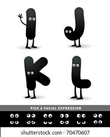 Funny alphabet. Easy to edit. Make your own funny word.