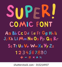 Funny alphabet isolated cute illustration cartoon font symbol abc