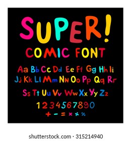 Funny alphabet isolated cute illustration cartoon font symbol abc
