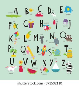 Funny alphabet for kids