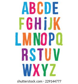 Alphabet Kids Poster Color Paper Lettering Stock Illustration 1537097957