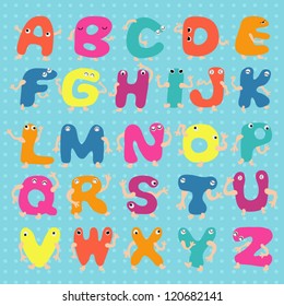 Funny alphabet letters  eps10 vector format