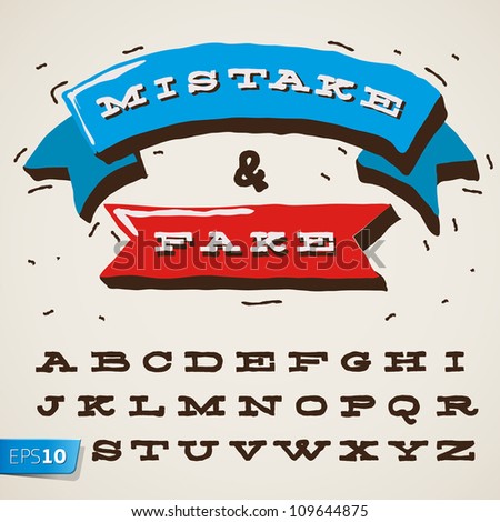 Funny alphabet letters in retro style, vector Eps10 illustration.