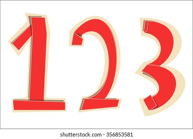 Funny alphabet in paper cut and fold style.