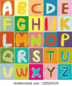 Funny alphabet vector design