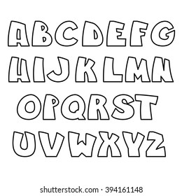 Funny alphabet. Vector letters for posters, children's books, and fun labels.