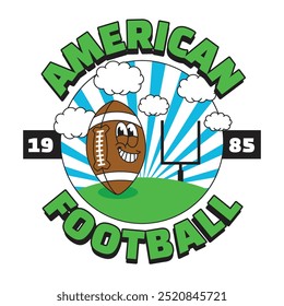 Funny American Football Mascot Character