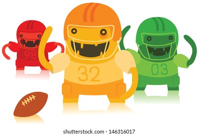 Funny American Footballer Monsters