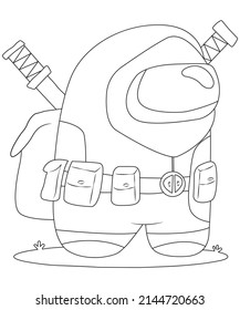 funny among us coloring book page for children