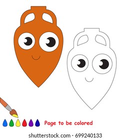 Funny Amphora to be colored, the coloring book for preschool kids with easy educational gaming level.