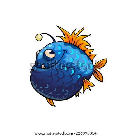 Download Funny Angler Fish Isolated Vector Cartoon Stock Vector ...