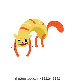 Funny Angry Cat, Cute Animal Pet Character Vector Illustration