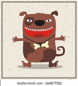 Funny angry dog