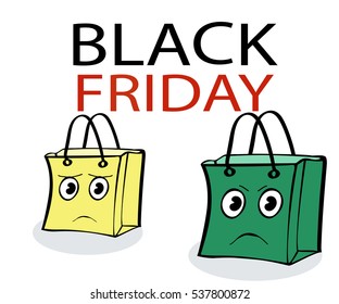 Funny angry gift wrap package sale. Illustrator vector