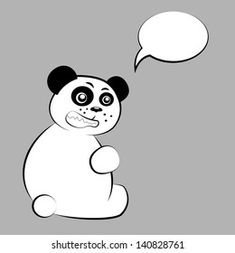 Funny Angry Panda Text Bubble Stock Vector (Royalty Free) 140828761 ...