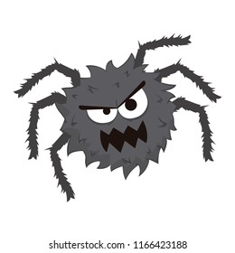Funny angry spider. Scary for the children's