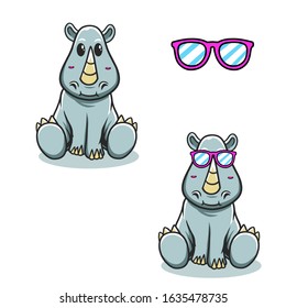 funny animal cartoon with sun glass