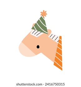 Funny animal characters. Giraffe, Bear, Mouse, Frog, Cat, Horse, Elk, Fox,  Sheep, Hare, Koala, Monkey, Bat. Kids, baby vector illustration. Happy birthday elements