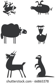 Funny animal characters. Vector illustration.