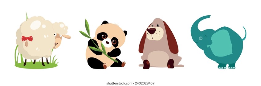 Funny Animal and Comic Creature Character Vector Set