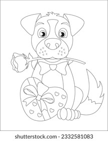 Funny Animal Love coloring page|coloring book page |line art for kids and adults 