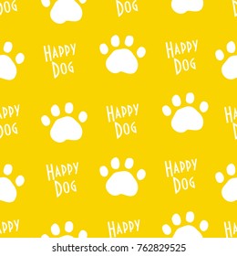 Funny animal pattern with dog trail paws. Ornament for textile and wrapping. Vector.