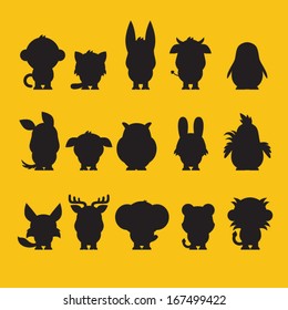 Funny Animal Vector illustration Icon Set 