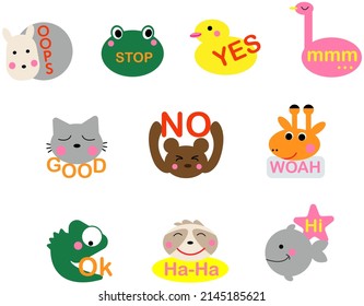 Funny Animal Vektoraufkleber für die Dekoration