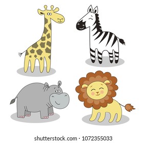 Funny animals in Africa vector