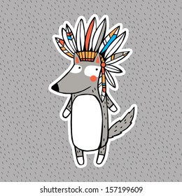 Funny animals: American Indian Wolf