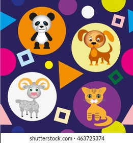 funny animals blue, purple