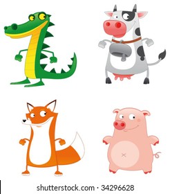 Funny Animals. Cartoon and vector characters.