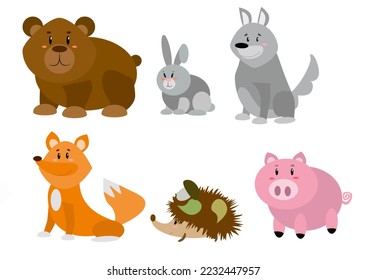 Funny animals for childrens illustrations for books 