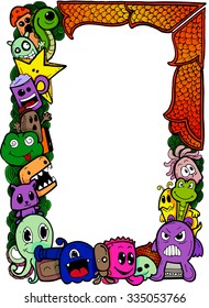 Funny animals frame doodle